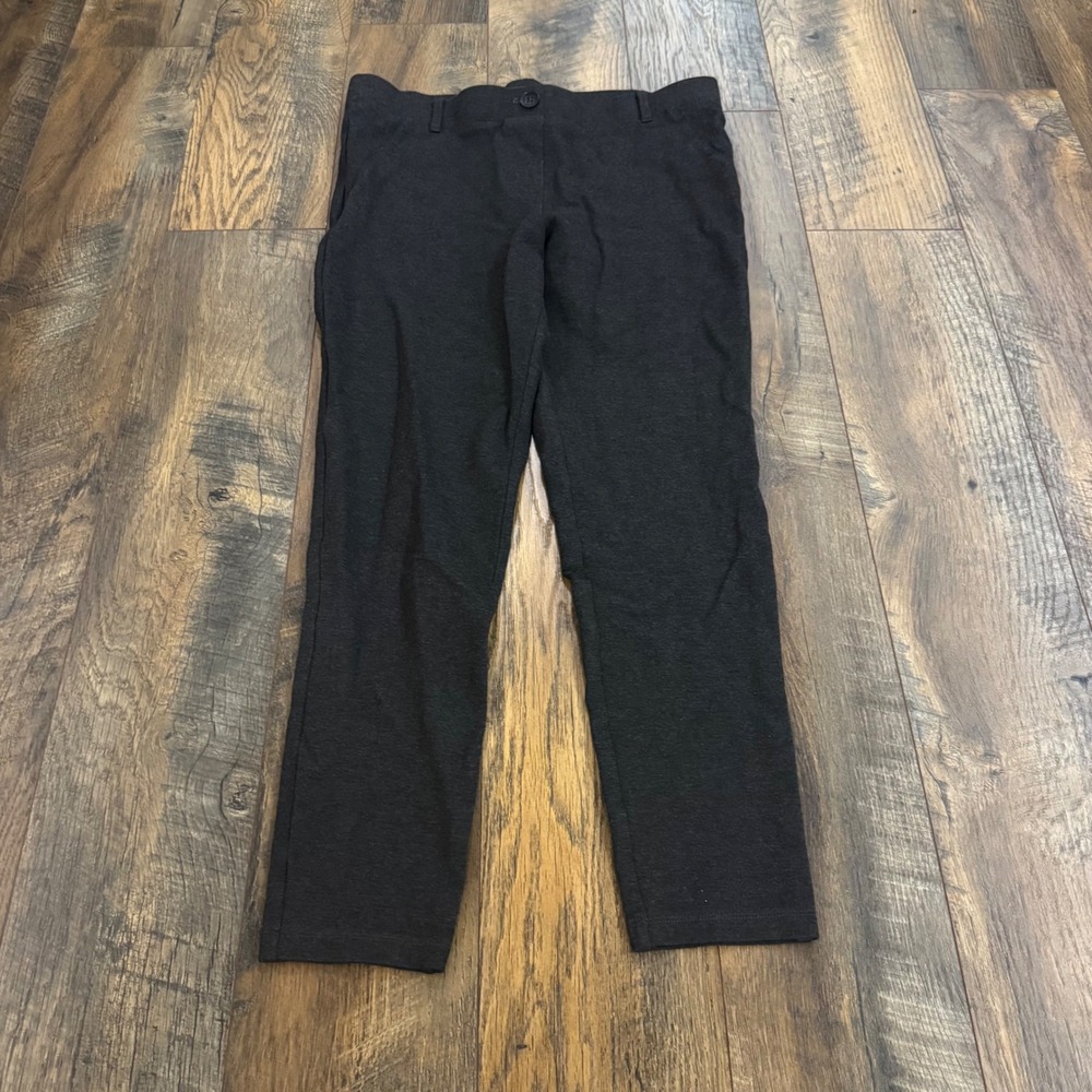 Betabrand Dress Pant Yoga Pants Charcoal Gray Straight Leg Size L Business